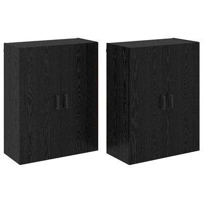 Wandmontierte Schränke 2 pcs Schwarze Eiche 69.5 x 34 x 90 cm