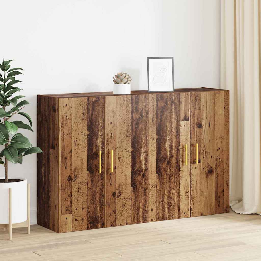 Wandmontierte Schränke 2 pcs Altholz 69.5 x 34 x 90 cm