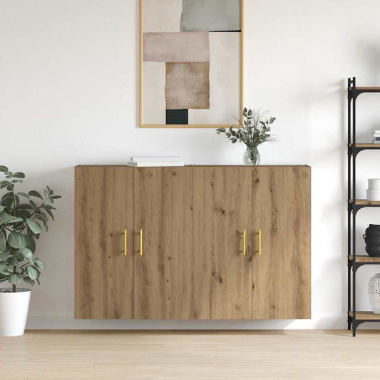 Wandmontierte Schränke 2 pcs Eiche handwerklich