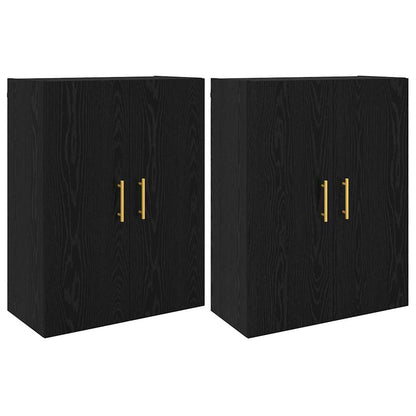 Wandmontierte Schränke 2 pcs Schwarze Eiche 69.5 x 34 x 90 cm
