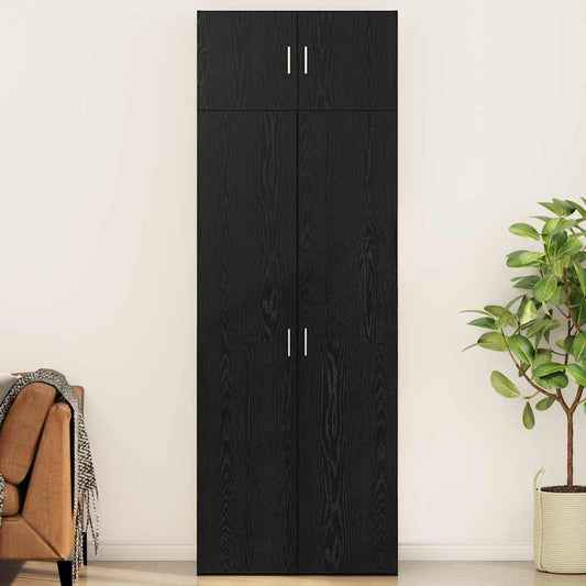 Badschrank Schwarze Eiche 80 x 41 x 225 cm Holzwerkstoff