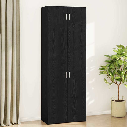 Badschrank Schwarze Eiche 80 x 41 x 225 cm Holzwerkstoff