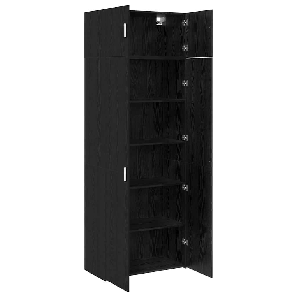 Badschrank Schwarze Eiche 80 x 41 x 225 cm Holzwerkstoff