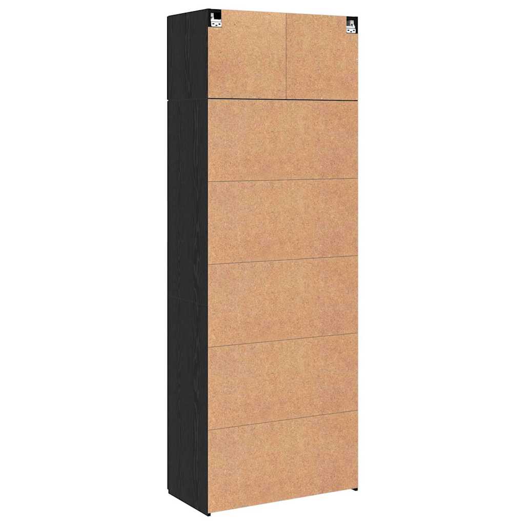 Badschrank Schwarze Eiche 80 x 41 x 225 cm Holzwerkstoff