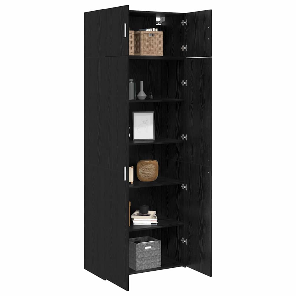 Badschrank Schwarze Eiche 80 x 41 x 225 cm Holzwerkstoff