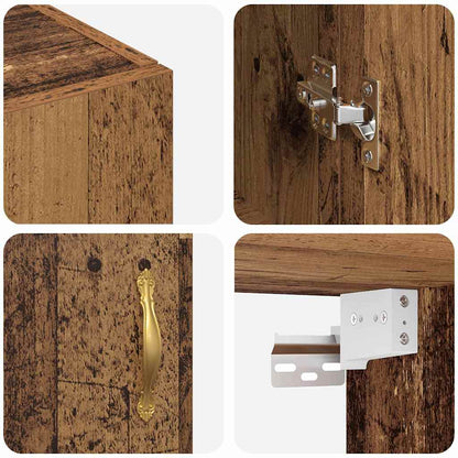 Wandmontierte Schränke 2 pcs Altholz 69.5 x 34 x 90 cm