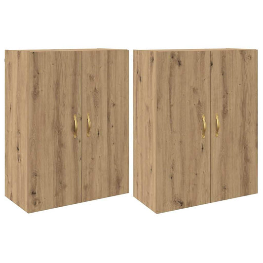 Wandmontierte Schränke Wandmontiert 2 pcs Eiche handwerklich