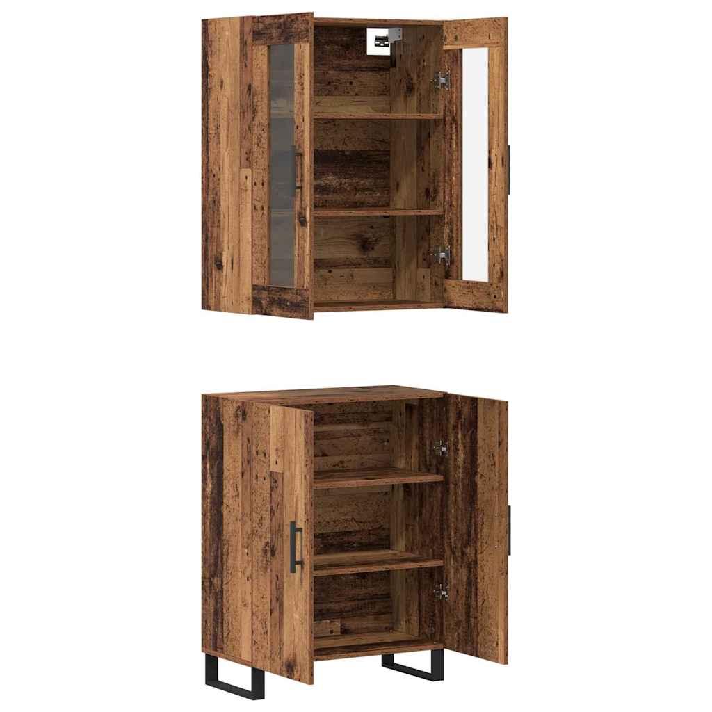 Hochboard Wandmontiert Altholz 69.5 x 34 x 90 cm Holzwerkstoff
