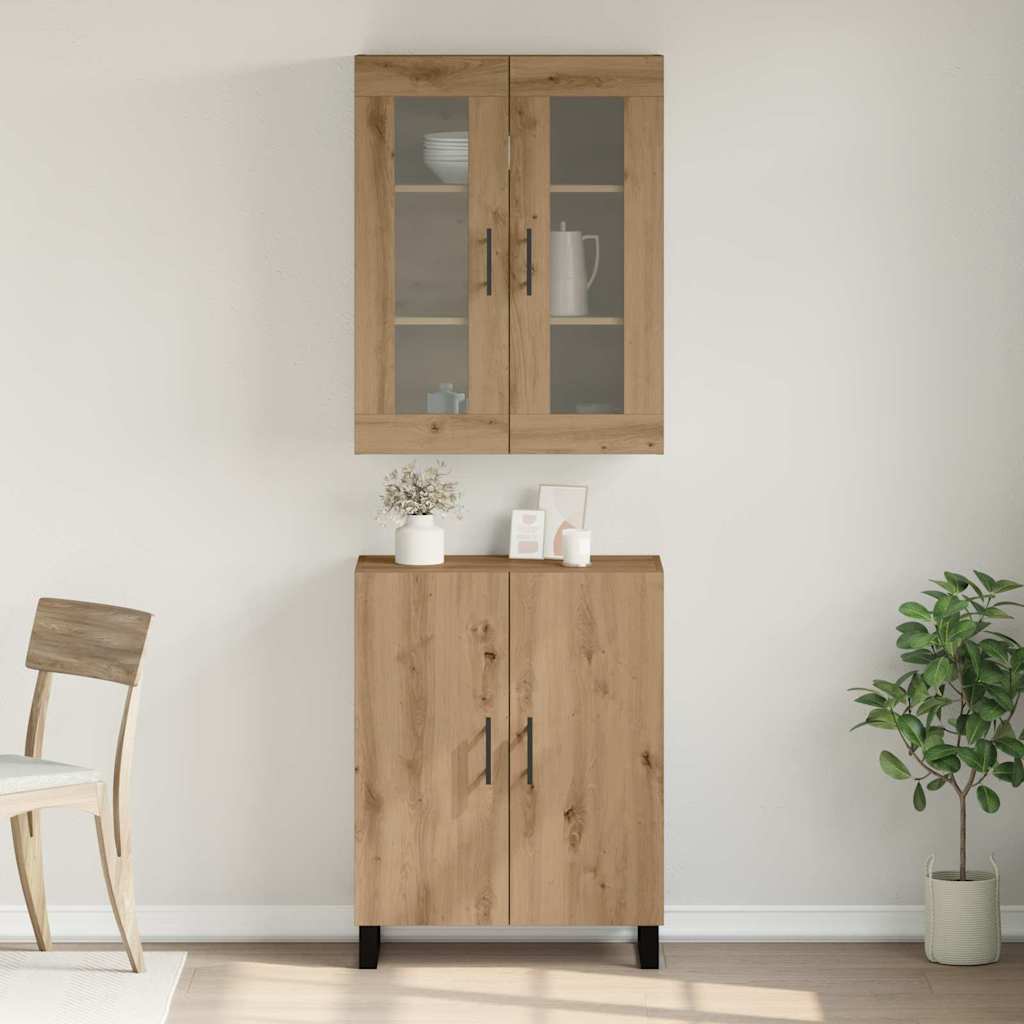 Hochboard Eiche handwerklich 69.5 x 34 x 90 cm Holzwerkstoff