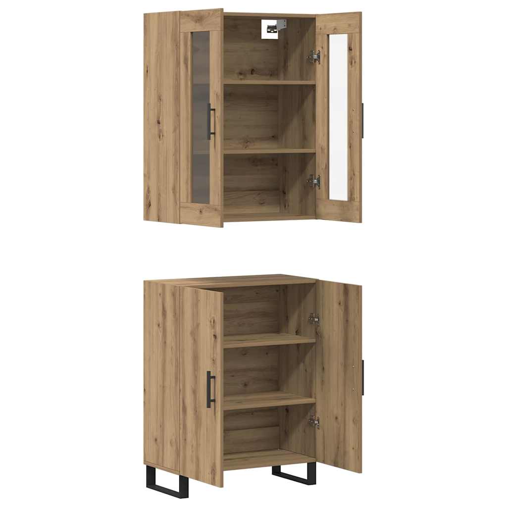 Hochboard Eiche handwerklich 69.5 x 34 x 90 cm Holzwerkstoff