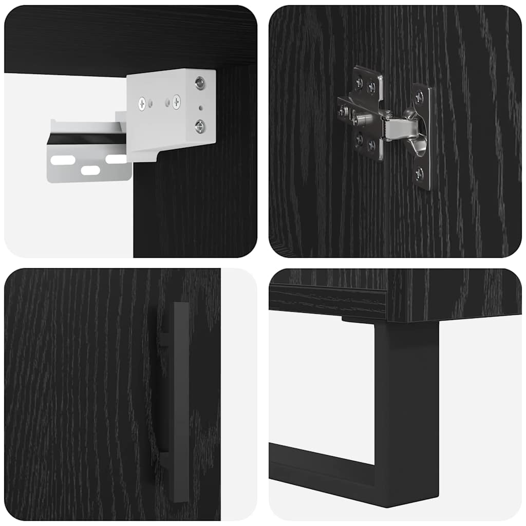 Hochboard Schwarze Eiche 69.5 x 34 x 90 cm Holzwerkstoff