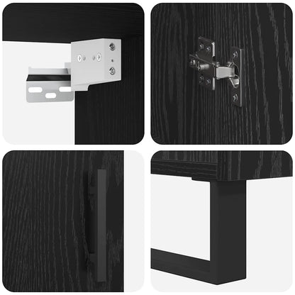 Hochboard Schwarze Eiche 69.5 x 34 x 90 cm Holzwerkstoff