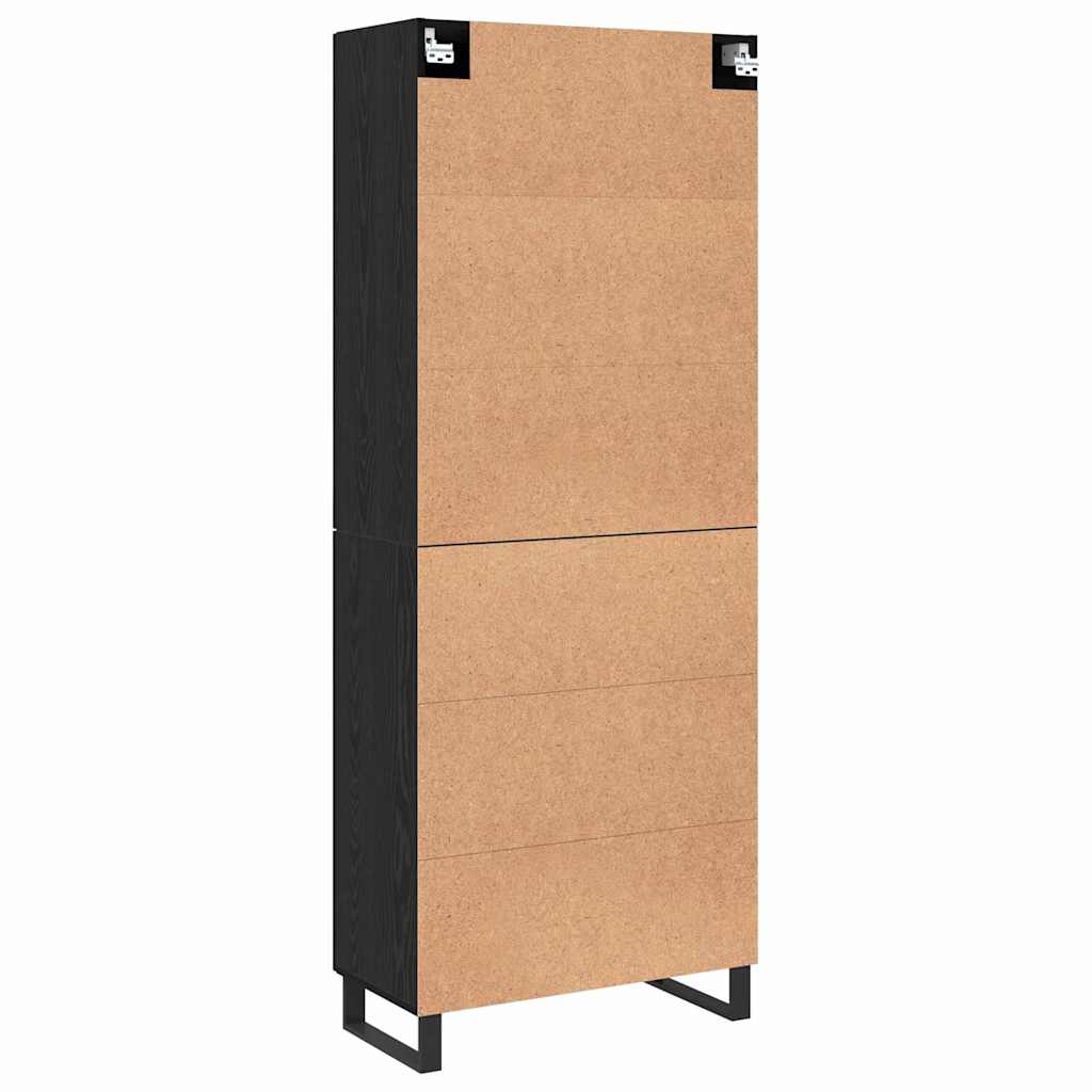 Hochboard Schwarze Eiche 69.5 x 34 x 90 cm Holzwerkstoff