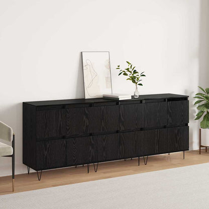 Sideboards 3 pcs Schwarze Eiche 180 x 35 x 70 cm Holzwerkstoff