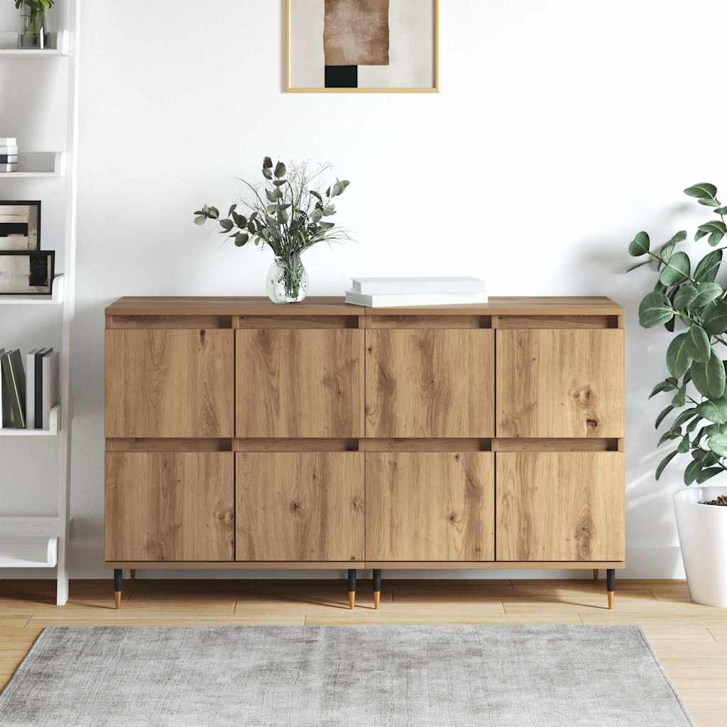 Sideboards 2 pcs Eiche handwerklich 120 x 35 x 70 cm