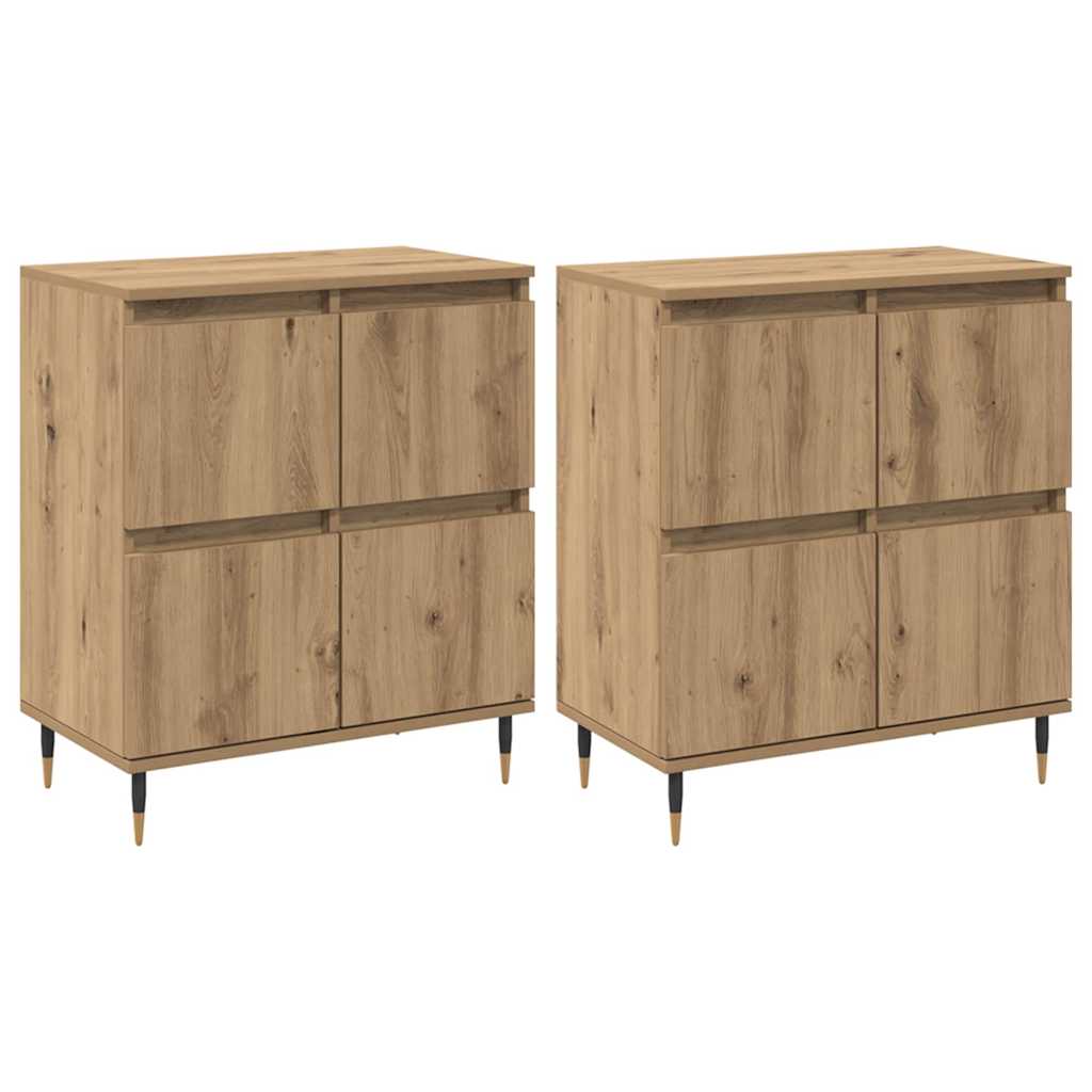 Sideboards 2 pcs Eiche handwerklich 120 x 35 x 70 cm