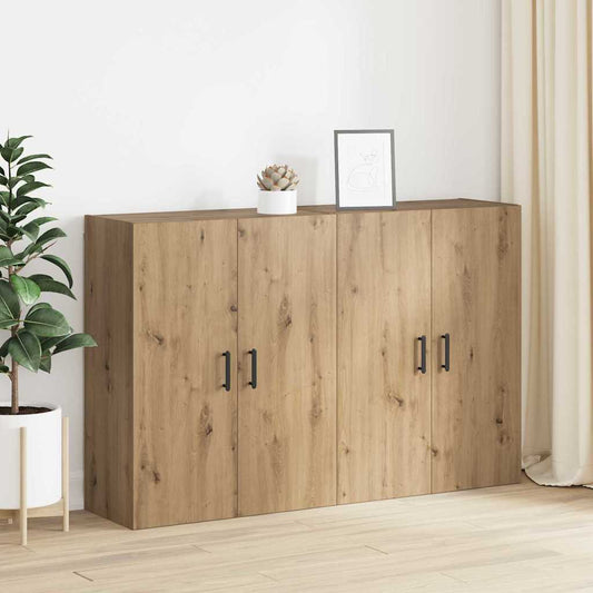 Wandmontierte Schränke Wandmontiert 2 pcs Eiche handwerklich