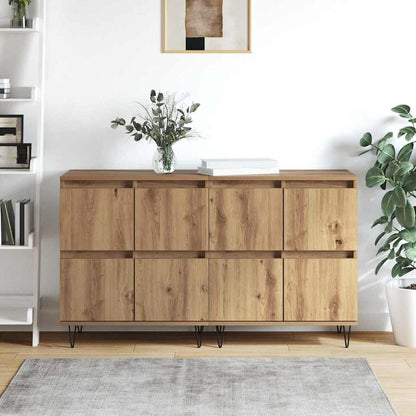 Sideboards 2 pcs Eiche handwerklich 120 x 35 x 70 cm