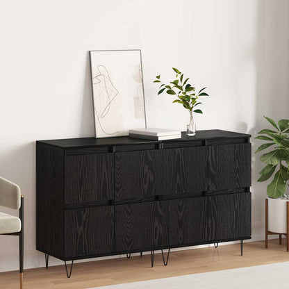 Sideboards 2 pcs Schwarze Eiche 120 x 35 x 70 cm Holzwerkstoff