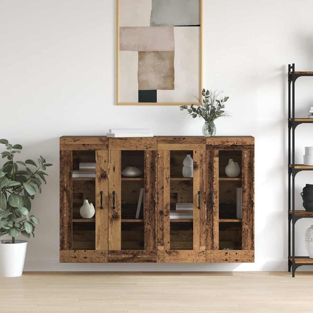 Wandmontierte Schränke 2 pcs Altholz 69.5 x 34 x 90 cm