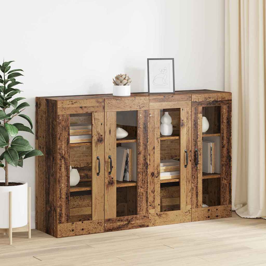 Wandmontierte Schränke 2 pcs Altholz 69.5 x 34 x 90 cm