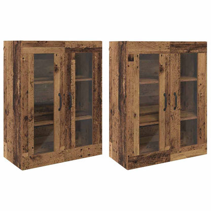 Wandmontierte Schränke 2 pcs Altholz 69.5 x 34 x 90 cm