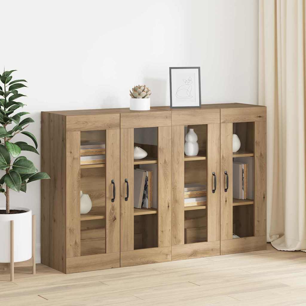 Wandmontierte Schränke 2 pcs Eiche handwerklich