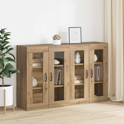 Wandmontierte Schränke 2 pcs Eiche handwerklich