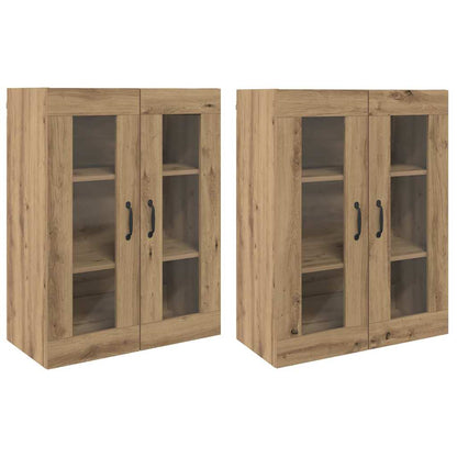 Wandmontierte Schränke 2 pcs Eiche handwerklich
