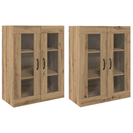 Wandmontierte Schränke 2 pcs Eiche handwerklich