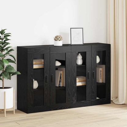 Wandmontierte Schränke 2 pcs Schwarze Eiche 69.5 x 34 x 90 cm