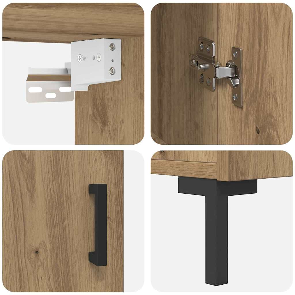Hochboard 2 pcs Artisan-Eiche 69,5 x 34 x 180 cm Holzwerkstoff