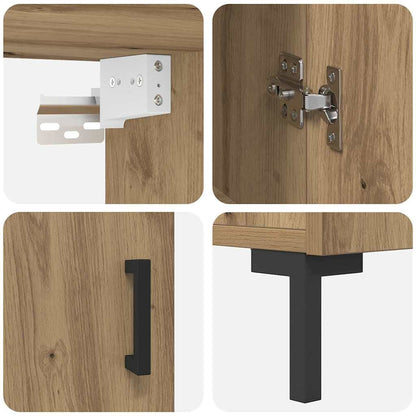 Hochboard 2 pcs Artisan-Eiche 69,5 x 34 x 180 cm Holzwerkstoff