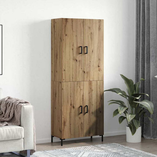Hochboard Eiche handwerklich 69,5 x 34 x 180 cm Holzwerkstoff