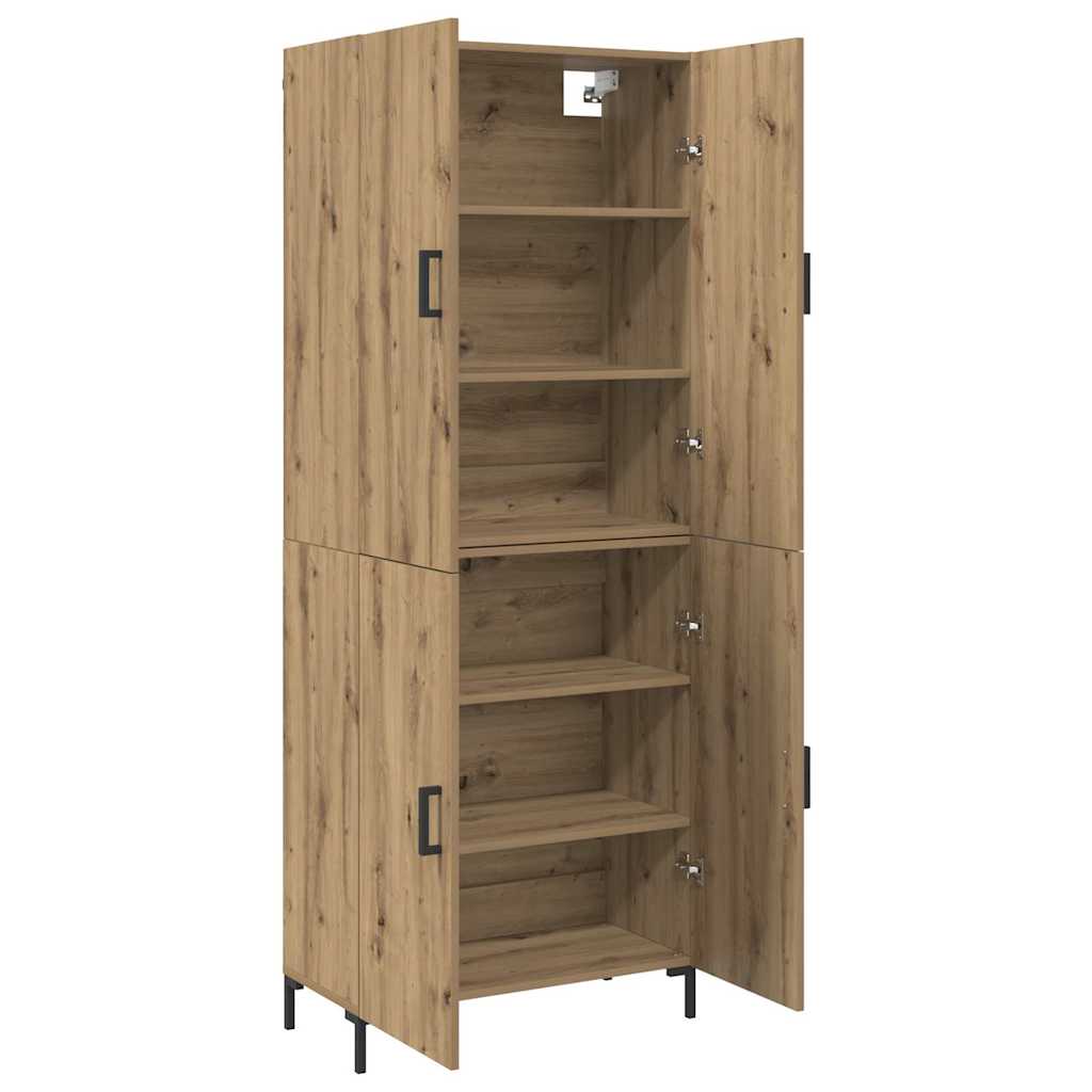 Hochboard Eiche handwerklich 69,5 x 34 x 180 cm Holzwerkstoff