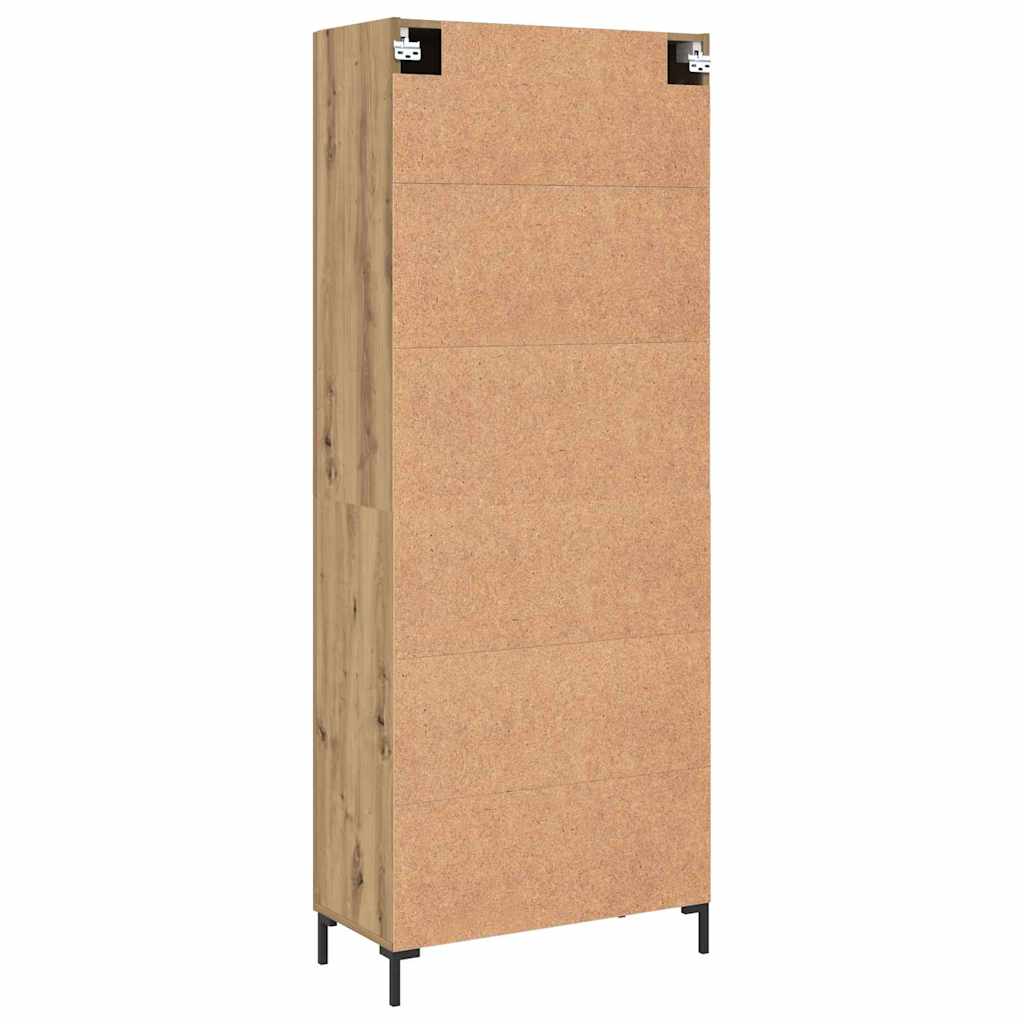 Hochboard Eiche handwerklich 69,5 x 34 x 180 cm Holzwerkstoff