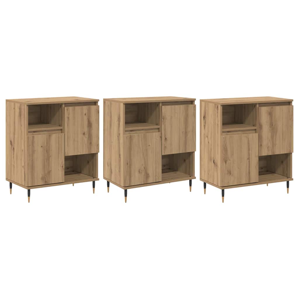 Sideboards 3 pcs Eiche handwerklich 180 x 35 x 70 cm