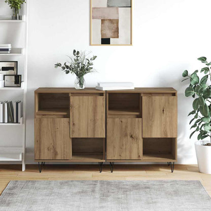 Sideboards 2 pcs Eiche handwerklich 120 x 35 x 70 cm