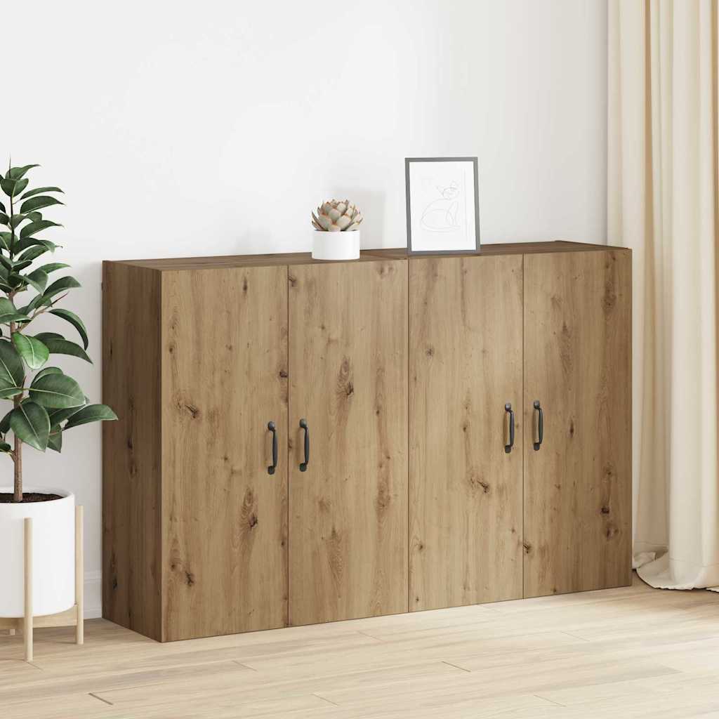 Wandmontierte Schränke 2 pcs Eiche handwerklich