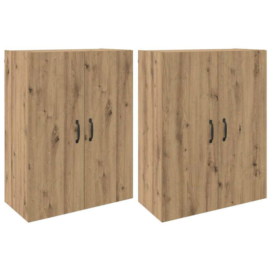 Wandmontierte Schränke 2 pcs Eiche handwerklich