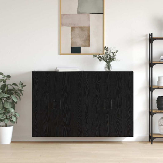 Wandmontierte Schränke 2 pcs Schwarze Eiche 69.5 x 34 x 90 cm