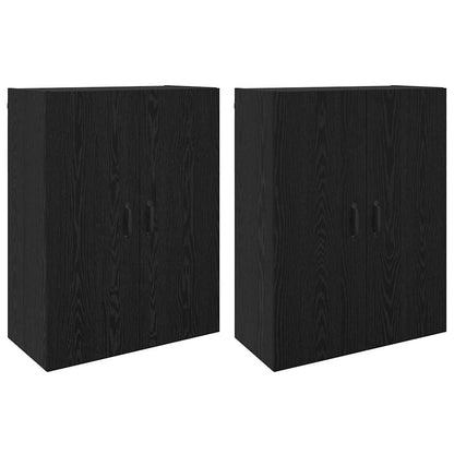 Wandmontierte Schränke 2 pcs Schwarze Eiche 69.5 x 34 x 90 cm