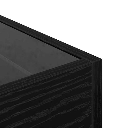 Badschrank Schwarze Eiche 40 x 40 x 30 cm Engineered Wood, Glas