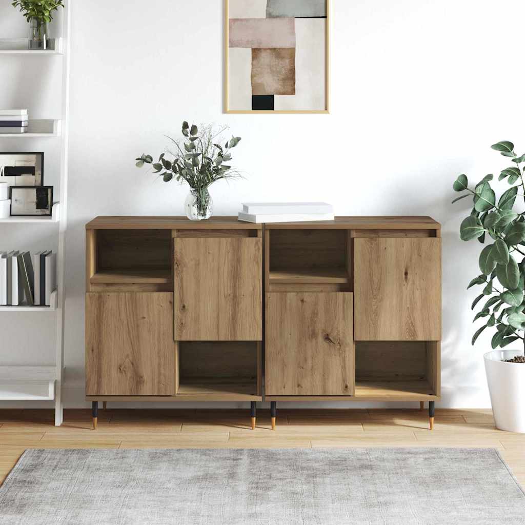 Sideboards 2 pcs Eiche handwerklich 120 x 35 x 70 cm