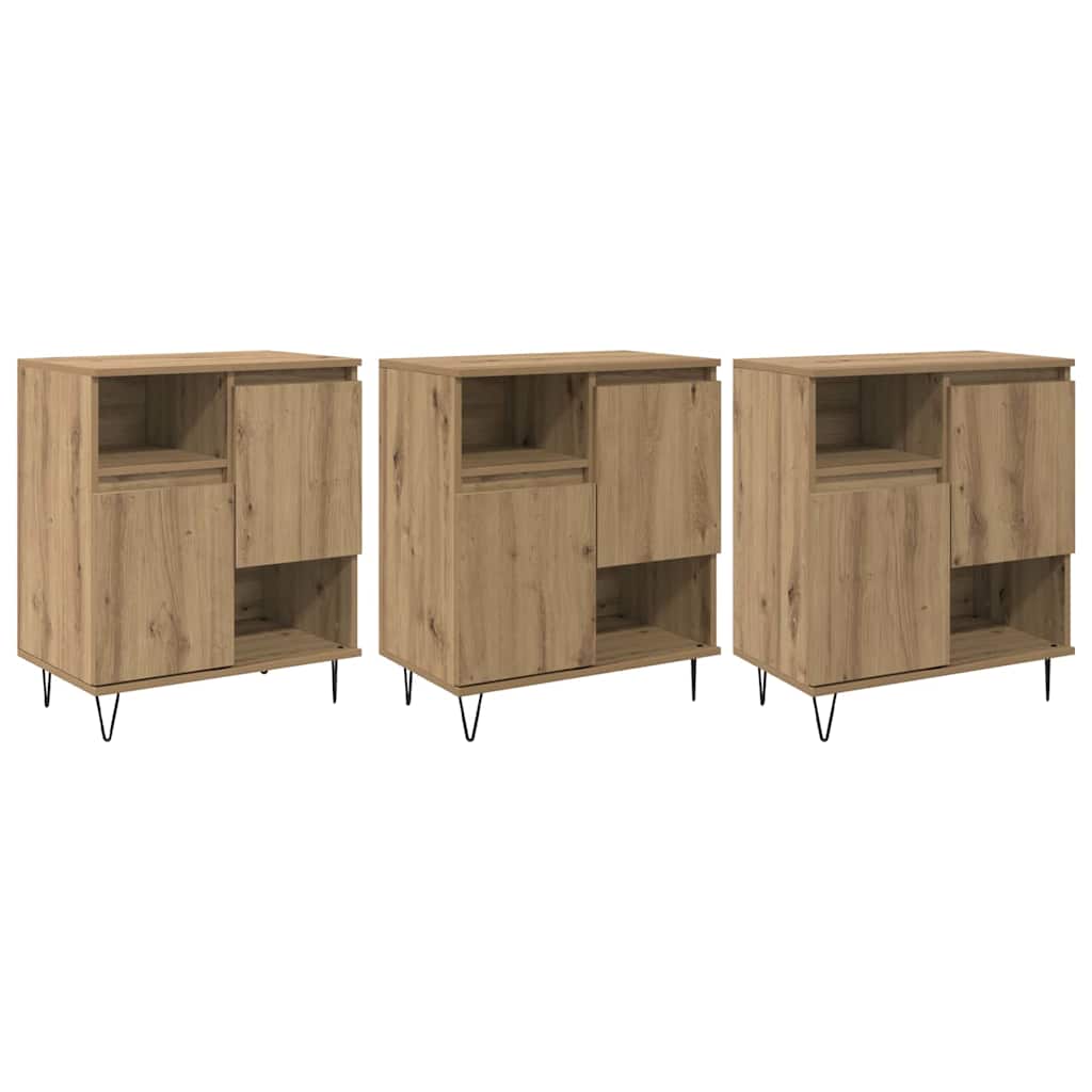 Sideboards 3 pcs Eiche handwerklich 180 x 35 x 70 cm