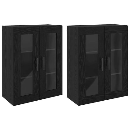 Wandmontierte Schränke 2 pcs Schwarze Eiche 69.5 x 34 x 90 cm