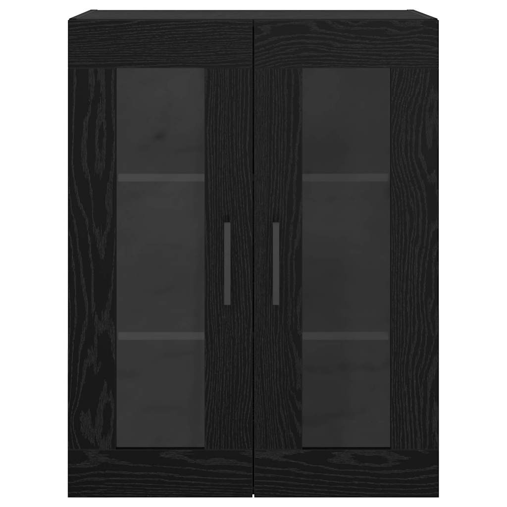 Wandmontierte Schränke Wandmontiert 2 pcs Schwarz Eichen-Optik