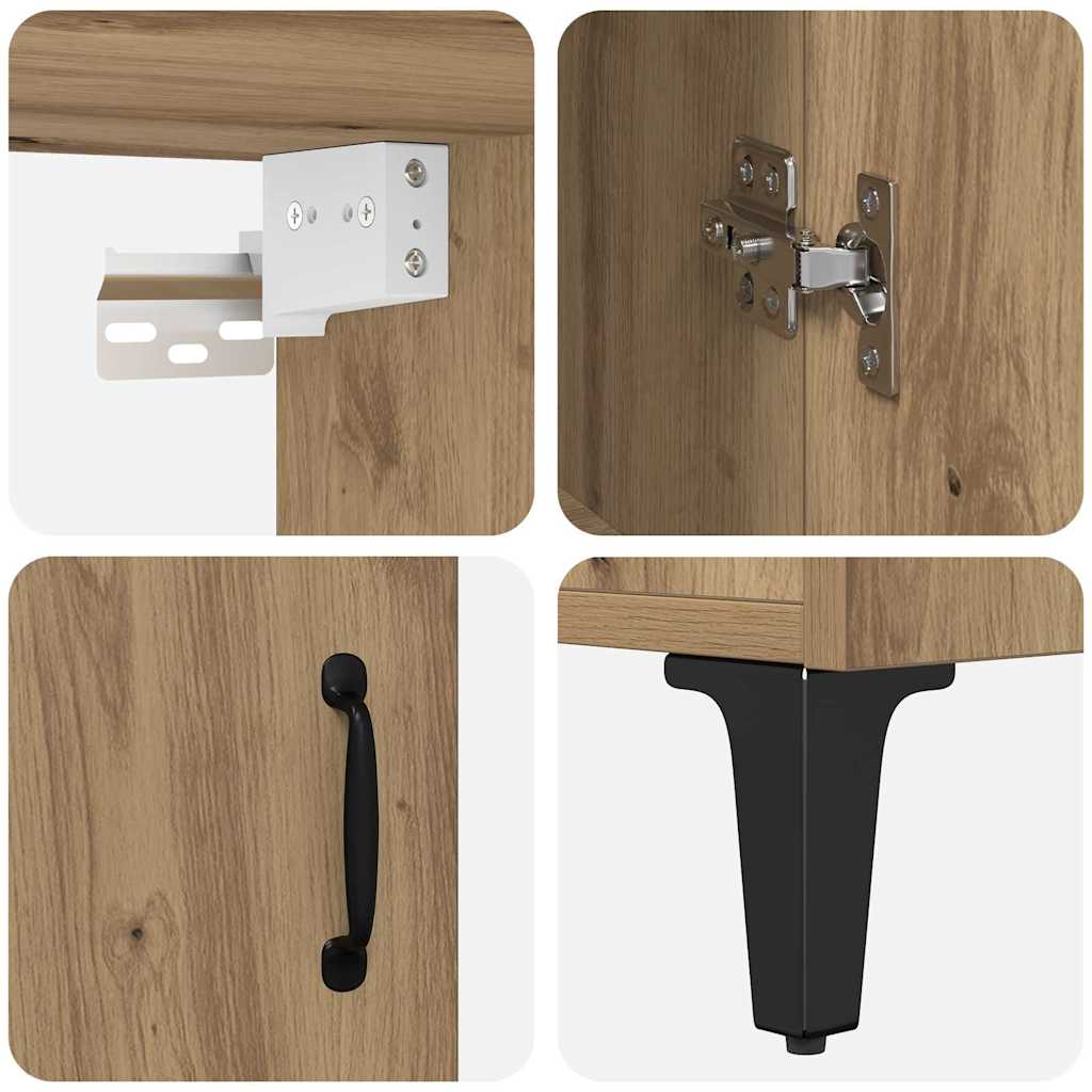 Hochboard 2 pcs Eiche handwerklich 69,5 x 34 x 180 cm