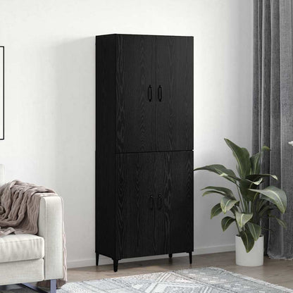 Hochboard Schwarz Eichen-Optik 69,5 x 34 x 180 cm Holzwerkstoff