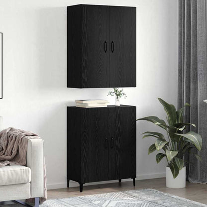 Hochboard Schwarz Eichen-Optik 69,5 x 34 x 180 cm Holzwerkstoff